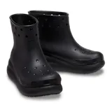 Bota impermeable Crocs modelo Classic Crush, color beige, con plataforma de 5 cm, perforaciones para Jibbitz en el cuello y diseño ligero de material Croslite.