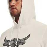 Buzo negro con capucha y cordones blancos, de manga larga y logo de Project Rock estampado en el pecho.