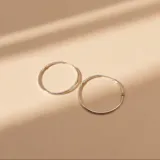 Aros tipo argolla de diseño minimalista, confeccionados en plata con detalles decorativos en oro.