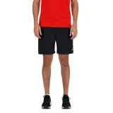 Short deportivo New Balance de 7 pulgadas con slip interno, color negro con el logo de la marca estampado en el lateral.