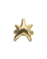 Anillo de aleación de metales con baño de oro 18k, con diseño de estrella de mar en relieve.