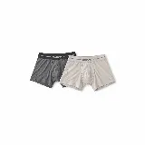 Pack de dos bóxers lisos marca Mistral, uno negro y otro gris, con cintura elástica y logo impreso.