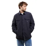 Camisa overshirt Maui and Sons de corte recto, confeccionada en tejido de cotelé color gris oscuro. Presenta cierre frontal con botones a presión, cuello clásico, dos bolsillos frontales con solapa y bolsillos laterales. Cuenta con interior acolchado de tafeta.