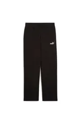 Pantalón deportivo Puma modelo N°1 Ess Logo Straight, color negro de corte recto con el logo de la marca estampado en blanco en la cadera.