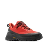 Championes de senderismo Columbia Tellurix Titanium, color rojo con detalles en negro. Confeccionados con malla técnica impermeable y transpirable OutDry™, sistema Navic Fit™ para sujeción, mediasuela Techlite+™ para estabilidad y suela Vibram® con tracción avanzada.