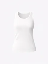 Musculosa de calce ajustado con cuello redondo, confeccionada en tejido de punto acanalado.