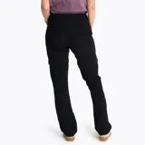 Pantalón largo de trekking negro, con cintura ajustable con cinturón, bolsillos delanteros, traseros y en el muslo con cremallera inversa, apertura inferior ajustable e impresiones reflectantes.