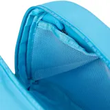 Portacosmético grande XL de color celeste, confeccionado en 100% poliéster, con doble cierre superior y correas fijas de mano.