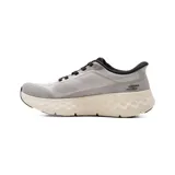 Championes deportivos Skechers Slip-ins Go Walk Max Cushioning Flex Pave, color gris con entresuela gruesa beige y detalles en negro. Confeccionados en malla técnica con tecnología Max Cushioning y amortiguación ULTRA GO.