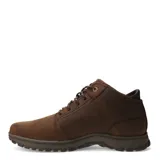 Botas de caña media Caterpillar modelo Science Mid, confeccionadas en cuero nobuck color marrón oscuro. Presentan cierre con cordones jaspeados, suela de goma resistente y logo de la marca grabado en el lateral y la lengüeta.