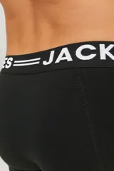 Boxer negro de corte clásico con cintura elástica ancha con logo Jack & Jones en blanco.