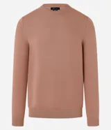 Suéter básico masculino de cuello redondo y manga larga, confeccionado en punto liso.