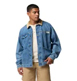 Campera Acker Rock Twill de diseño urbano, confeccionada en tejido de sarga con estampado tie-dye en tonos blanco y verde. Cuenta con un bolsillo frontal aplicado en contraste color beige y etiqueta de la marca en el lateral.