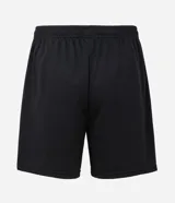 Bermuda masculina color gris oscuro con textura de microperforaciones, cintura elástica con cordón ajustable y bolsillos.