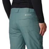 Pantalón de esquí Columbia modelo Bugaboo IV, color gris azulado, con tecnología impermeable Omni-Tech y revestimiento térmico reflectante Omni-Heat. Presenta cintura ajustable, polainas internas y costuras selladas.