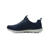Championes deportivos Skechers Summits Fresh Vision color azul marino con suela blanca y detalles del logo en los laterales. Cuenta con capellada de malla técnica y cordones elásticos.