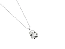 Collar de acero con dije en forma de casco de Stormtrooper de Star Wars, con cadena de eslabones tipo veneciana.
