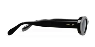 Lentes de sol negros con montura ovalada gruesa de acetato. Lentes polarizadas alemanas con protección UV400, recubrimiento antiscratch y superhydrophobic.