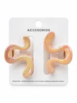 Pack de dos pinzas para el pelo con diseño ondulado, acabado brillante e iridiscente en tonos rosados y dorados.