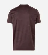 Remera deportiva de manga corta y cuello redondo, color celeste, con tecnología dry y detalles reflectantes en los hombros.