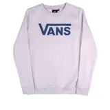 Buzo Vans de cuello redondo, color lila con el logo clásico de la marca estampado en azul en el pecho.