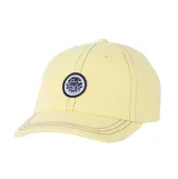 Gorra con visera curva Rip Curl Sg Washed, color amarillo claro, con costuras en contraste y parche redondo frontal con el logo de la marca.