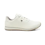Championes deportivos Via Marte modelo Leone, color blanco con detalles en dorado y suela de goma.