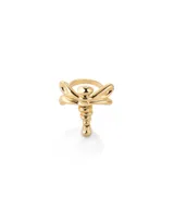 Anillo dorado con forma de libélula, hecho de aleación de metales bañada en oro de 18k.