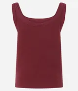 Musculosa de rib en color verde militar, con escote en U y diseño ajustado.