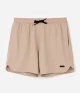 Bermuda deportiva Get Over de corte corto para hombre, color beige, con cintura elástica ajustable con cordón y bolsillos laterales.