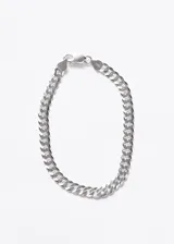 Pulsera de eslabones tipo cubana, fabricada en plata 925 italiana, con cierre de mosquetón.