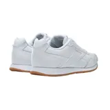 Championes Reebok Royal Glide de cuero blanco con detalles en gris y suela de goma color caramelo.