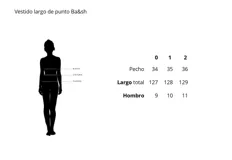 Vestido largo dorado de punto con mangas cortas con volantes, escote en V y cierre frontal con botones.