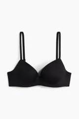 Soutien push-up de microfibra con copas acolchadas, aros y breteles ajustables.
