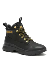 Bota híbrida de estilo urbano Caterpillar, con diseño inspirado en el modelo Colorado y suela de sneaker. Confeccionada en cuero nubuck impermeable y malla, cuenta con cordones amarillos y negros, ojales metálicos y logo de la marca en el lateral y lengüeta. Posee suela de goma con tracción y mediasuela de EVA.