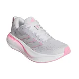 Championes de running Adidas Response Pace, color gris con detalles en rosado y blanco, confeccionados con capellada de malla transpirable y suela con amortiguación.