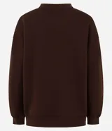 Buzo femenino de cuello redondo y manga larga, confeccionado en tejido de algodón con felpa. Presenta un diseño básico sin estampado, con puños y ruedo ajustados en tejido rib.