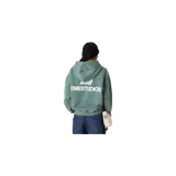 Hoodie oversize de Eme Studios en color verde, con capucha y bolsillo canguro. Presenta estampado gráfico en la espalda con el logotipo de la marca en blanco.