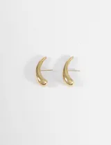 Caravanas de acero quirúrgico hipoalergénico en forma de gota, color dorado.