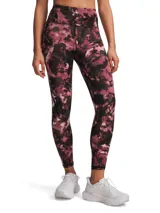 Calza deportiva de largo al tobillo con estampado abstracto en tonos bordó, negro y blanco. Presenta cintura alta y ancha con bolsillo lateral integrado.