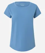 Remera deportiva de microfibra texturizada color marrón, con mangas cortas y recortes en los laterales.