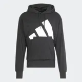 Buzo con capucha Adidas de corte holgado, color negro con el logo de la marca estampado en blanco en el frente. Cuenta con bolsillo tipo canguro, capucha con cordón ajustable y puños acanalados.