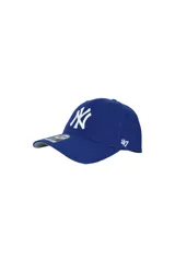 Gorra azul con el logo de los New York Yankees bordado en blanco en el frente y el logo de '47 bordado en blanco en el lateral.