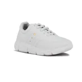 Championes urbanos Comfortflex color blanco con cordones elásticos y detalles dorados.
