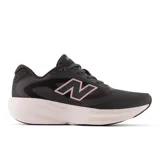 Championes de running New Balance 680 v9 para mujer, color negro con detalles en rosado y entresuela de amortiguación Fresh Foam. Confeccionados con malla transpirable y suela de goma integrada.