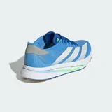 Championes de running Adidas Adizero SL2, color azul con detalles en blanco y verde neón. Presentan exterior de tela liviano, mediasuela con tecnología LightstrikePro para amortiguación y retorno de energía, y suela de caucho para mayor agarre.