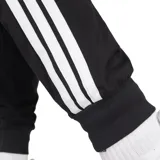 Pantalón de jogging negro Adidas Essentials, de corte clásico, con cintura elástica ajustable con cordón, bolsillos laterales, puños acanalados y logo de la marca estampado en blanco.