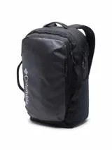 Mochila Columbia Landroamer Everyday de color negro, con diseño funcional, asas de mano superior y lateral, tirantes acolchados ajustables y el logotipo de la marca impreso en el frente.