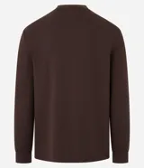 Remera masculina de manga larga en color marrón, con textura waffle y cuello redondo.