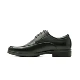 Zapato de vestir de cuero Hanker modelo Barton, color negro, con diseño clásico de cordones y suela con pequeño tacón.